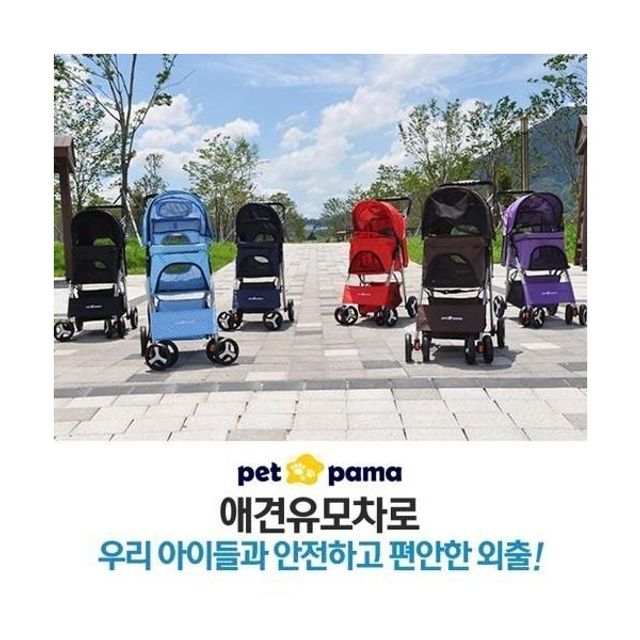 4륜 애견 유모차 캐리어 고양이 개모차