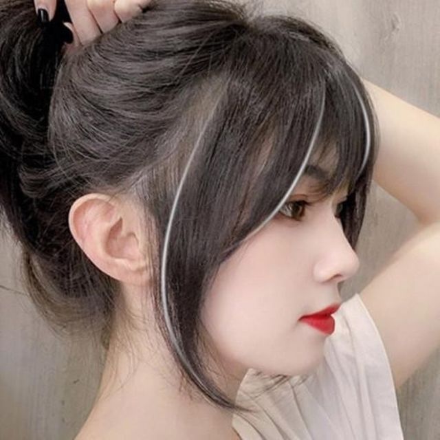 중년용 앞머리 가발 뱅 헤어피스 붙임머리 탑 커버