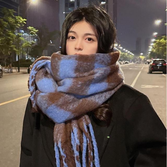 겨울 체크목도리 포근 도톰 두툼 체크 빅사이즈머플러