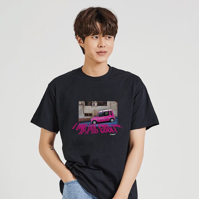 키밍 핑크 미니카 여성 반팔티 심플 기본티 여름코디