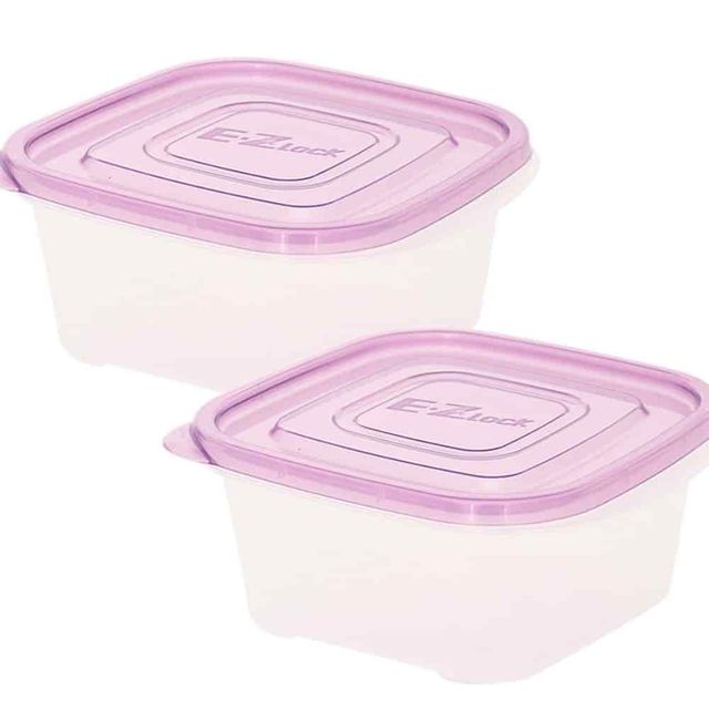 밀폐용기 610ml 2p 전자렌지용반찬통 락엔락 사각투명용기 사각반찬통