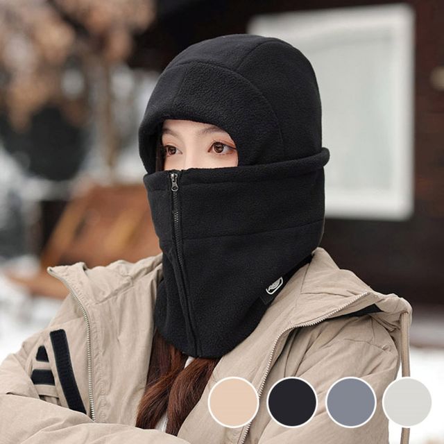 따뜻한 후리스 원단 4IN1 지퍼 후드 남여공용 워머