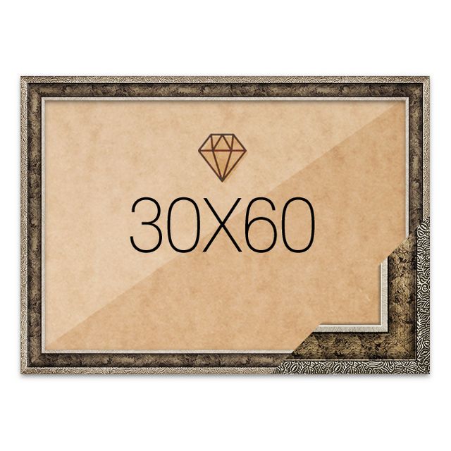 보석십자수액자 30x60 고급형 앤틱실버