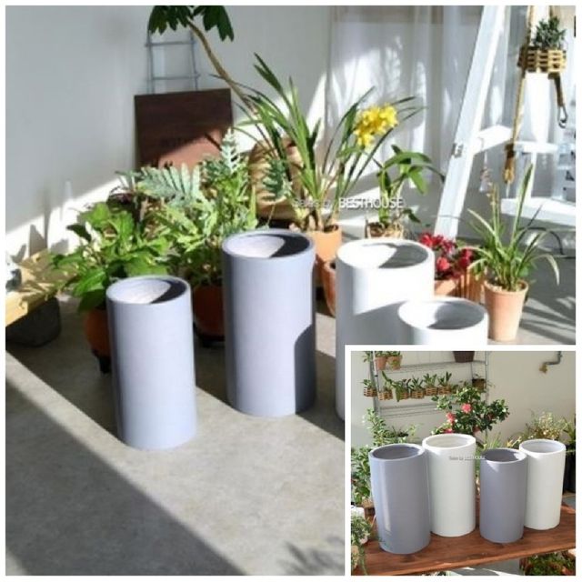 수지 마블 원통형 화분 29x52cm 도자기화분 도기화분 인테리어화분 베란다화분