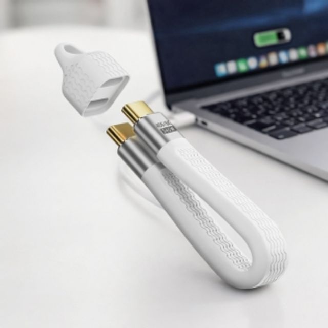 240wUSB40CtoC고속충전키링케이블(화이트)