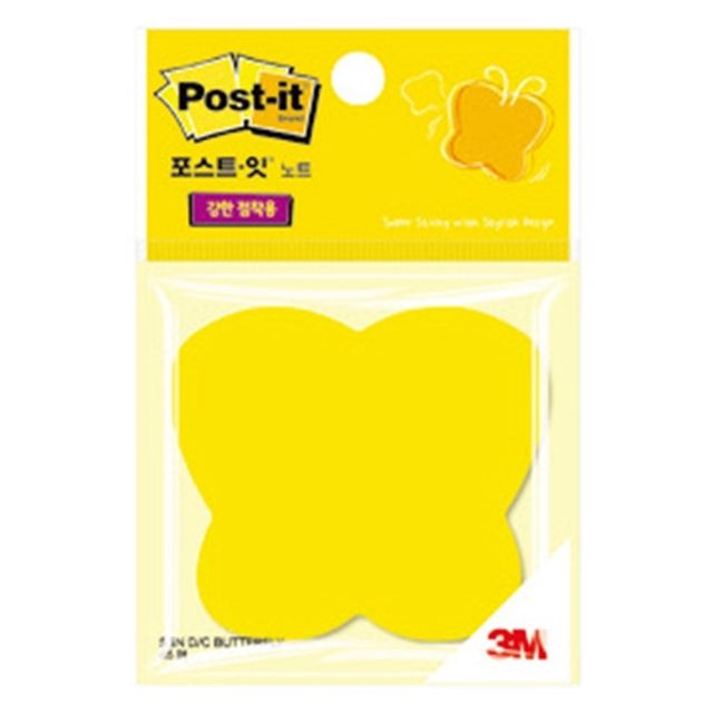 3M 포스트잇 강한 점착용 모양노트 나비