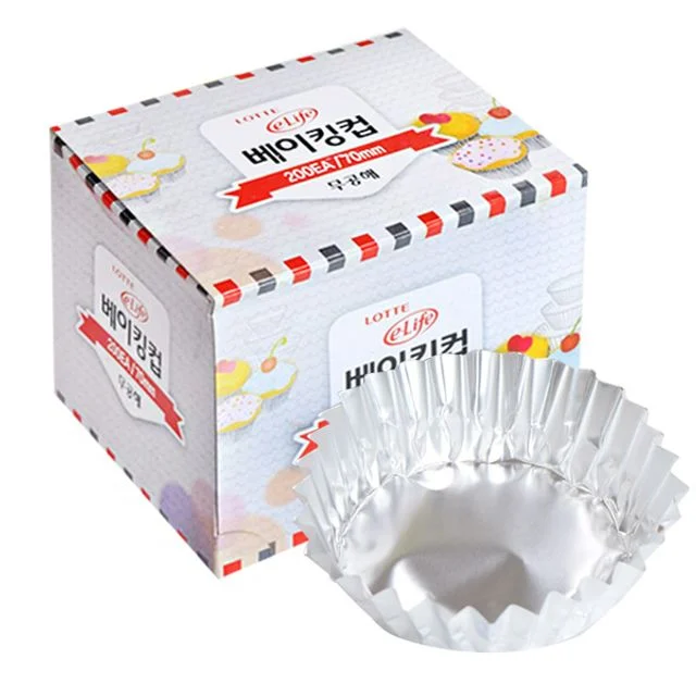혜명몰 롯데이라이프 베이킹컵 70mm 200개입 포장용기 알루미늄용기 쿠킹컵 업소용 일회용