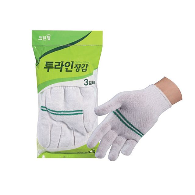 혜명몰 크린랩 투라인장갑 3켤레 운전장갑 안전장갑 다목적장갑 작업용장갑 목장갑