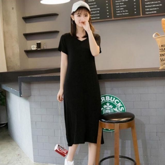 베이직 롱원피스 캐주얼 무지원피스 무지 마실룩 원피