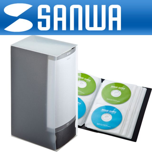 강원전자 산와서플라이 파일형 CD/DVD 케이스(120매/블랙) FCD-FL120BK