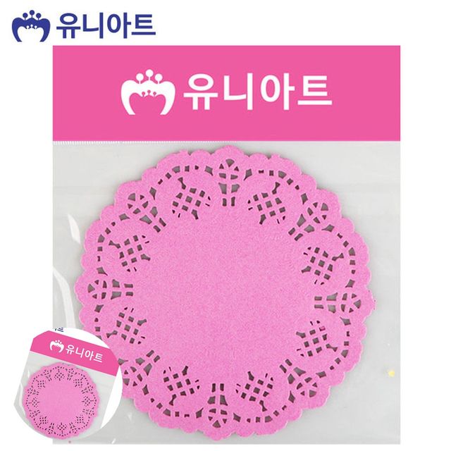 티코스터 유아미술재료 칼라 종이 레이스 중 진분홍