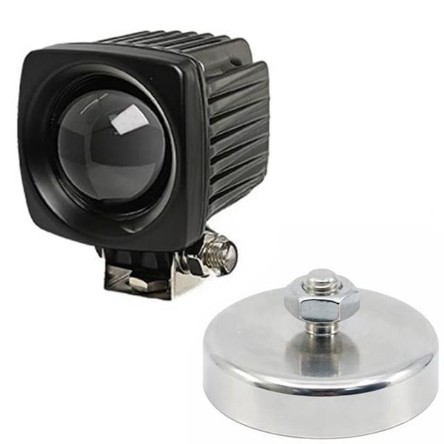 LED 작업등 작업차량 포인트램프 서치라이트 안전 보조등 화이트 고정자석 실버 42mm
