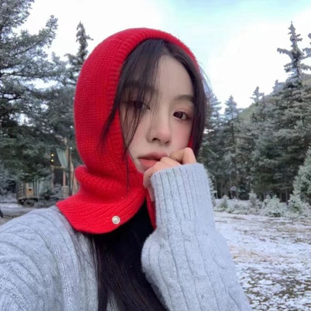 여성 겨울 바라클라바 여자후드니트털모자 털후드모자