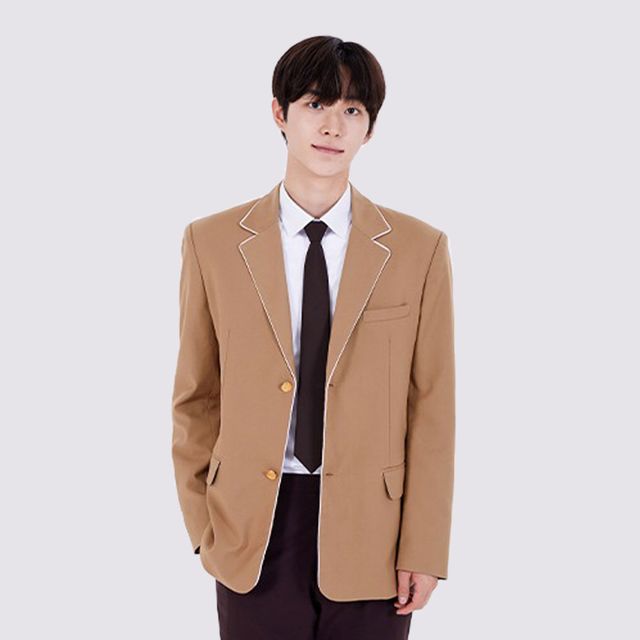 교복몰 베이지 흰줄라인 남자자켓 교복 학생복