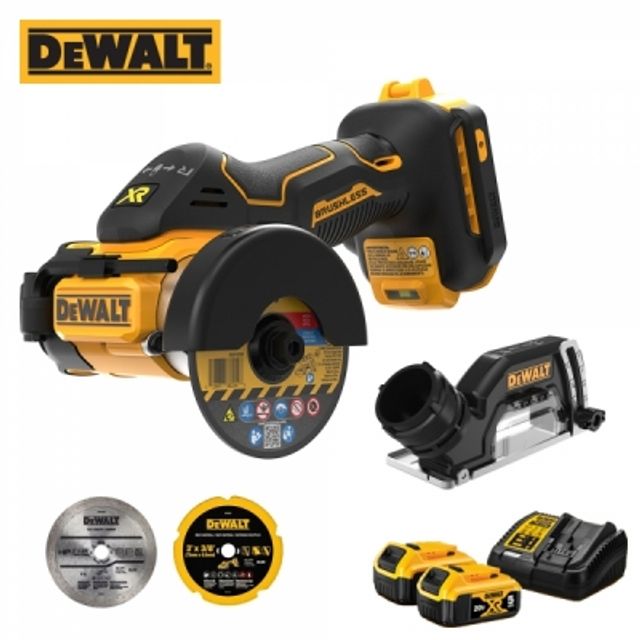디월트 20V MAX 충전 76mm 컷오프툴 세트(5.0Ah 2팩) DCS438P2-KR