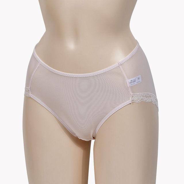 여성 베이직 레이스 우아한 인견 삼각 미디 팬티 1p