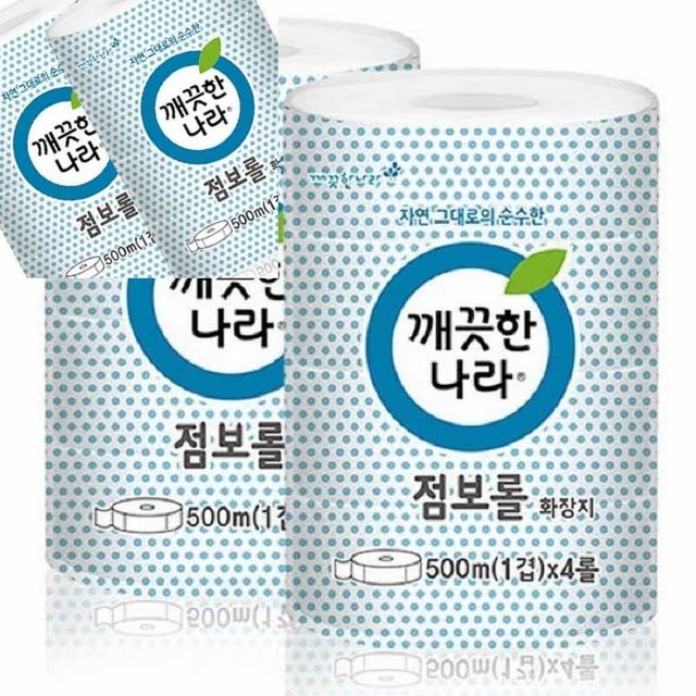 깨끗한나라 점보롤 화장지 1겹 500Mx4롤 업소용두루마리휴지 화장실용휴지 업소용화장지 롤티슈