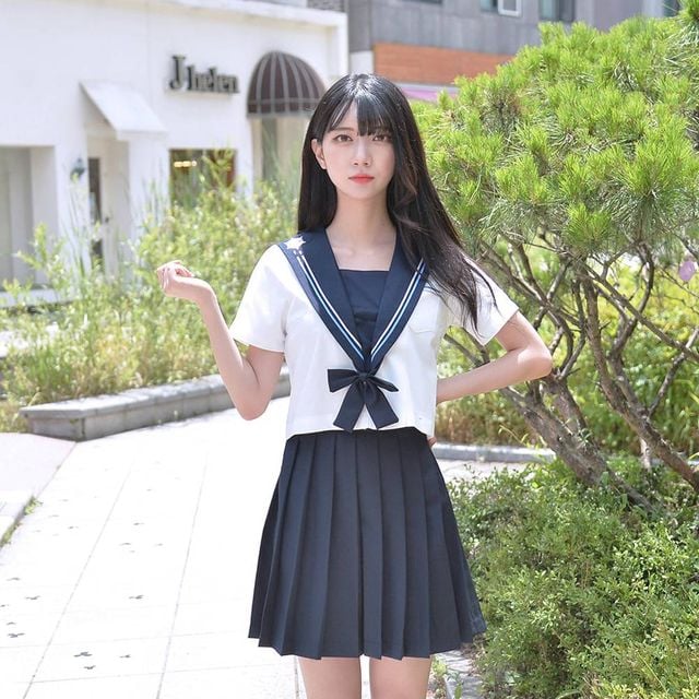 TBZ 교복몰 얼음공주 화이트 일본여고생 세라복 (반팔)
