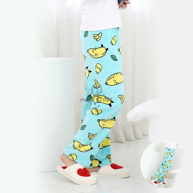 홈웨어 수면잠옷 여성용 극세사 잠옷 수면바지 바나나민트