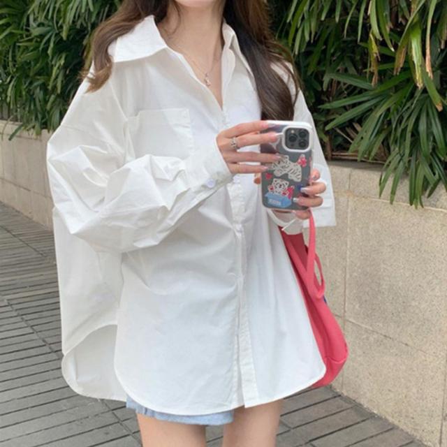 여성 화이트 셔츠 루즈핏 1P 클래식 남방 오버핏 패션