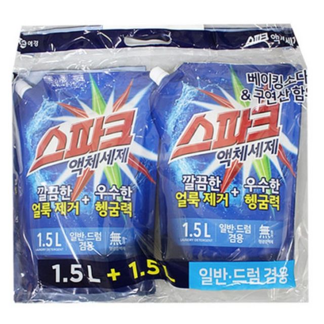 스파크 액체 세제 1.5Lx2입 리필 띠지 - 강력한 세정력