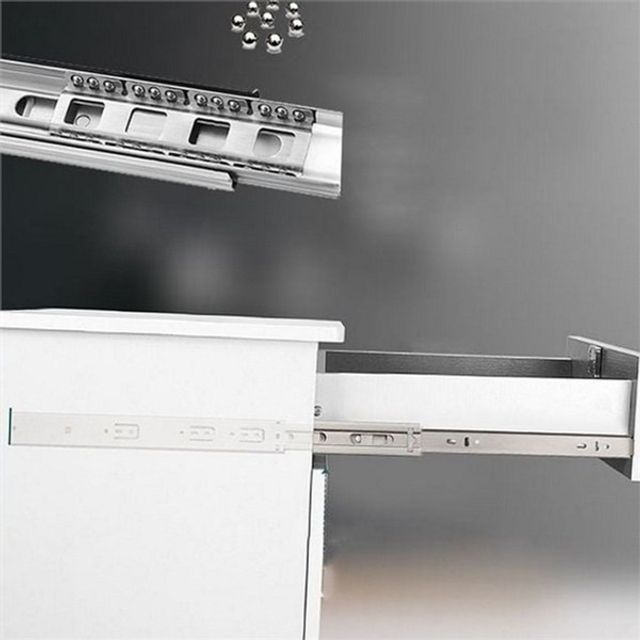 3단 서랍 레일 350mm 볼 슬라이드 레일 스테인리스 무소음 서랍장 싱크대 가구 옷장 가이드 공구