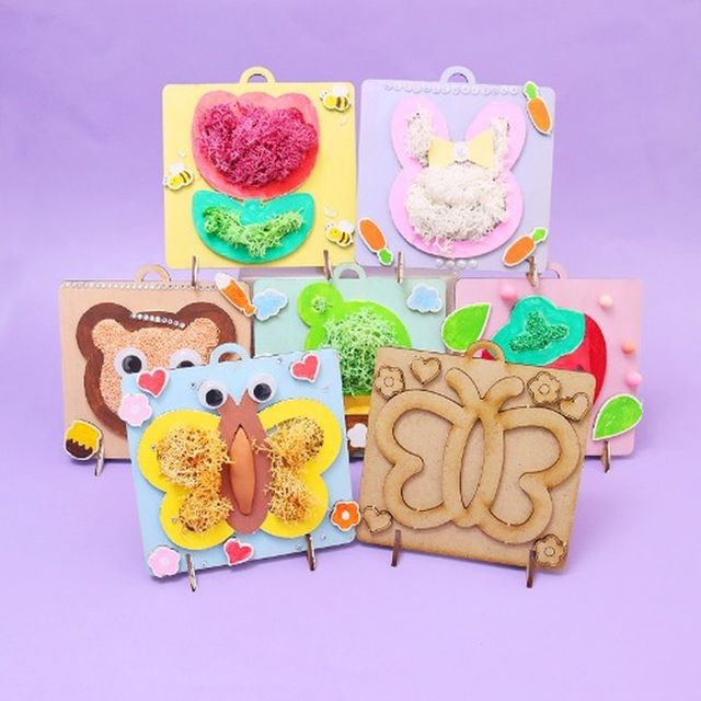 우드공예 MDF DIY 모스탁상액자 (나비) (20개 묶음)