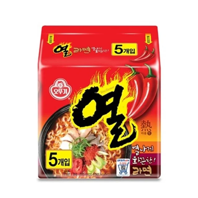 오뚜기 열라면 멀티 120g x 5봉, 매운 봉지라면