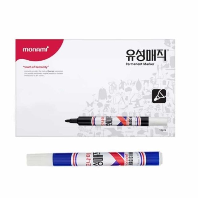 유성매직 2.0mm 12EA 청색 유성사인펜 얇은매직