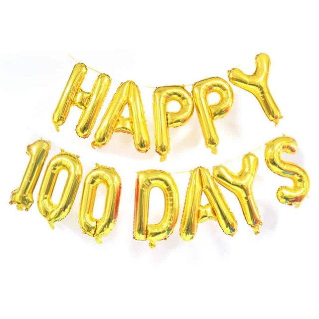 100일풍선 해피100 DAYS 골드 행사풍선 풍선데코 행사장식