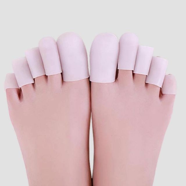 연한 핑크색 실리콘 발가락 보호 분리기 발관리 풋케어 커버 발보호