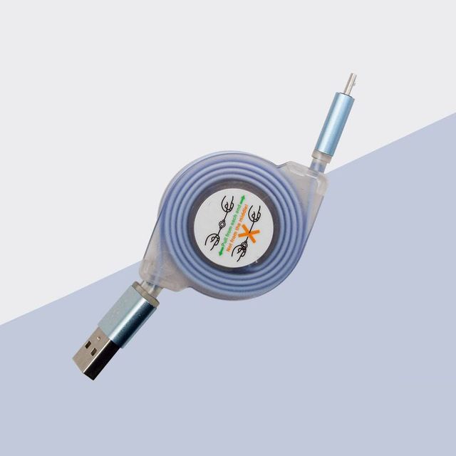 케이블 5Pin 자동감김 블루 충전케이블 데이터전송