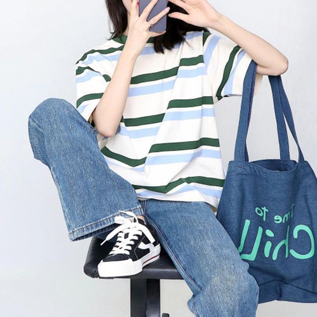 여성의류 코디 루즈핏 오버핏 라운드티셔츠 30성