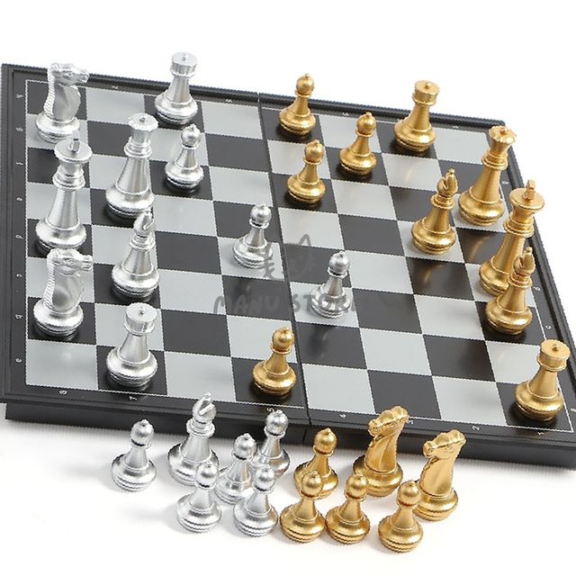 보드게임 자석게임 접이식 자석 체스 36x36cm 골드 실버