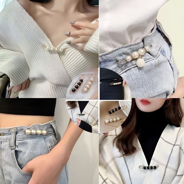 브로치 진주 고정핀 바지 사이즈조절 세트 패션