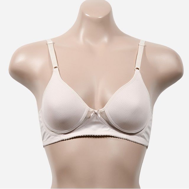 에어로쿨 메쉬 테이프 여성 A컵 몰드 브라 - 베이지