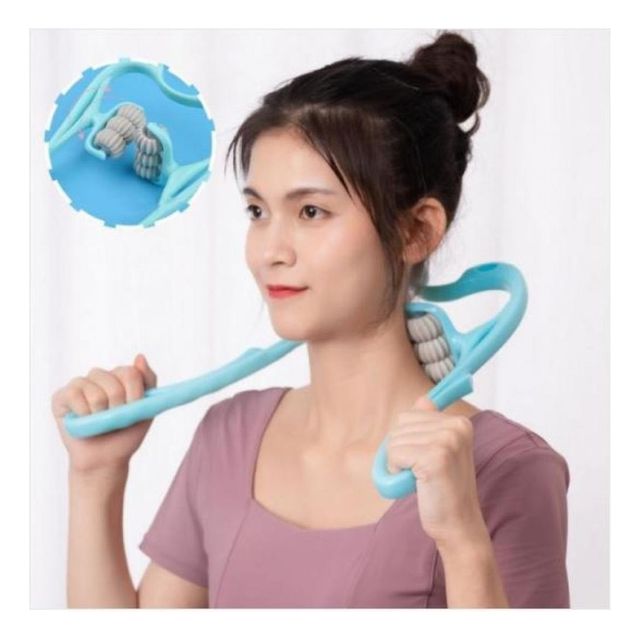하늘색 목마사지기 골프공 6구 롤링 뒷목 지압 목안마기