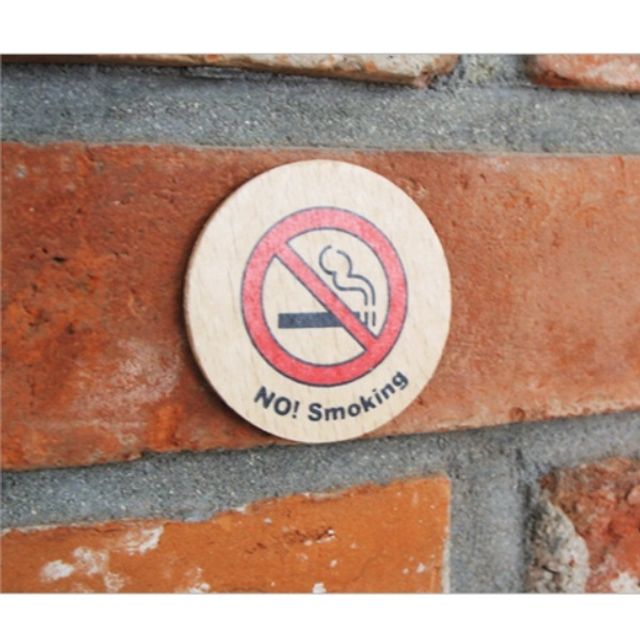 표지판 안내판 NO Smoking 우드 지름55x5 A6505