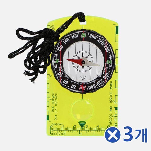 TBZ 접이식 투명 다기능 나침반 10.5x6.2cmx3개 등상용품