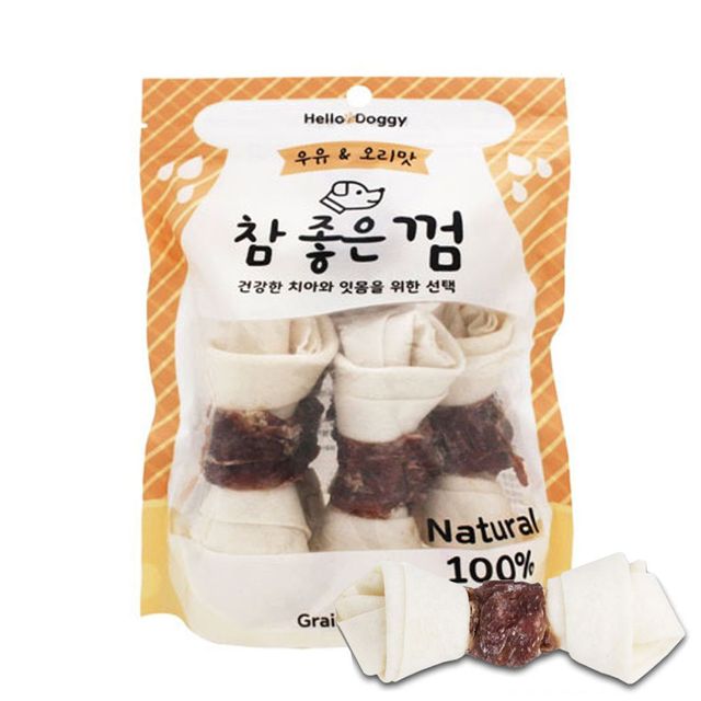 좋은껌 우유 강아지 헬로도기 오리맛 간식 6P 참