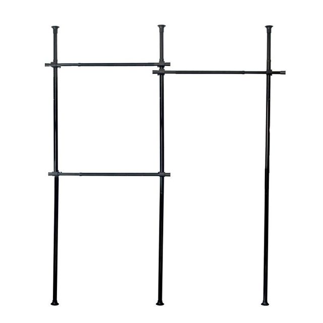 행거 드레스룸 옷걸이 기둥 행거 블랙 3단 280cm