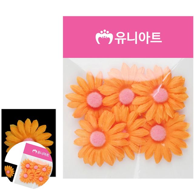 가짜꽃 조화꽃장식 뿅국화 주황