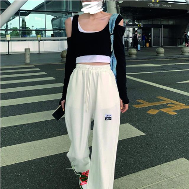 밴딩 캐쥬얼 배기바지 허리밴딩 긴바지 루즈핏 배기