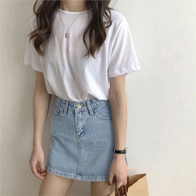 데일리 여성 데님 스커트 워싱 여성 스커트 캐주얼 기본