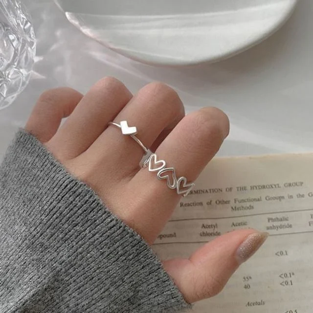 주얼리 반지 set 링 투하트 프리사이즈 하트 2개 하트