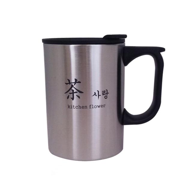 스몰 스텐 머그컵 0.22L 뚜껑 사무실 휴대용 글램핑