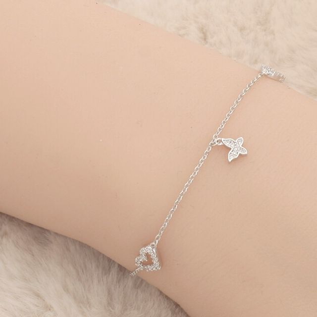 (국내제조)버터플라이 은팔찌(17cm+3cm)