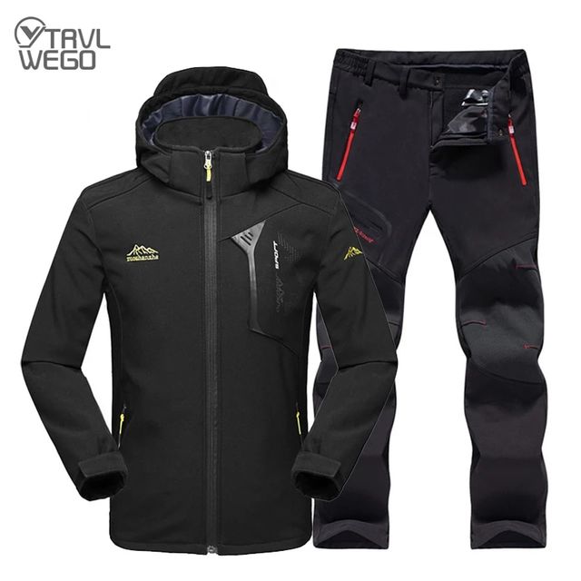 TRVLWEGO 남자 겨울 방수 낚시 따뜻한 Softshell 양털