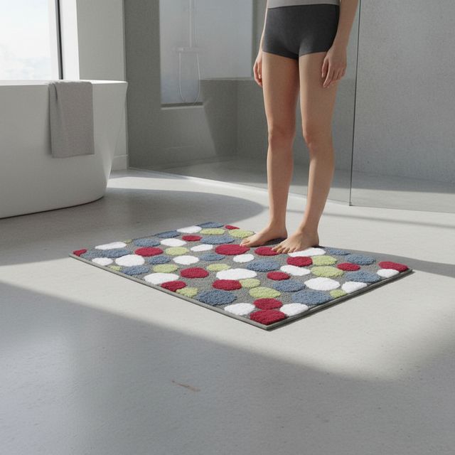 자카드 자갈 모양 욕실 발매트 현관 입구 매트 40x60 인테리어 러그