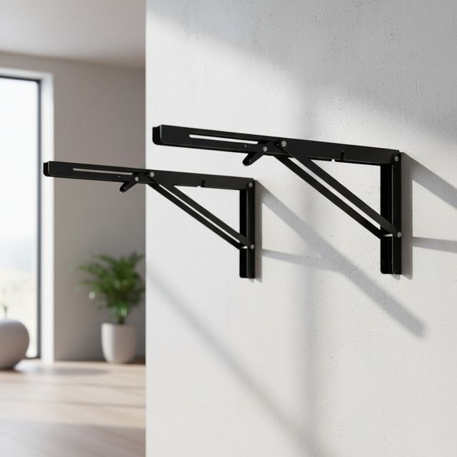 영달철물 벽고정 접이식 선반대 2p세트(40cm) (블랙)